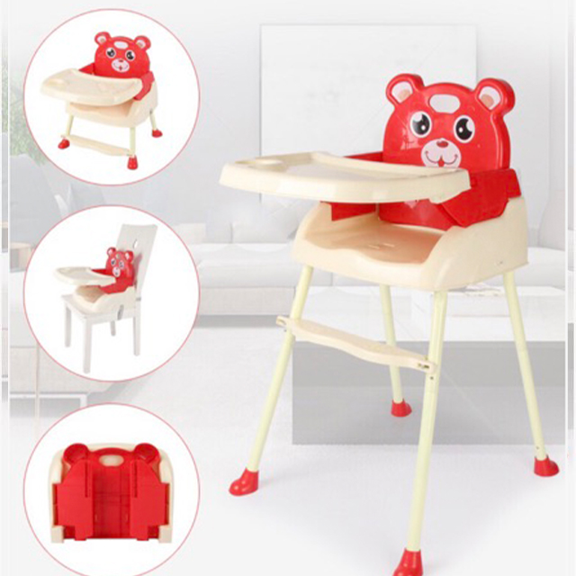 เก้าอี้กินข้าวเด็ก โต๊ะกินข้าวเด็ก 4 in 1 เเบบพกพา ปรับได้มากถึง 4 ระดับ ( Baby High Chair )