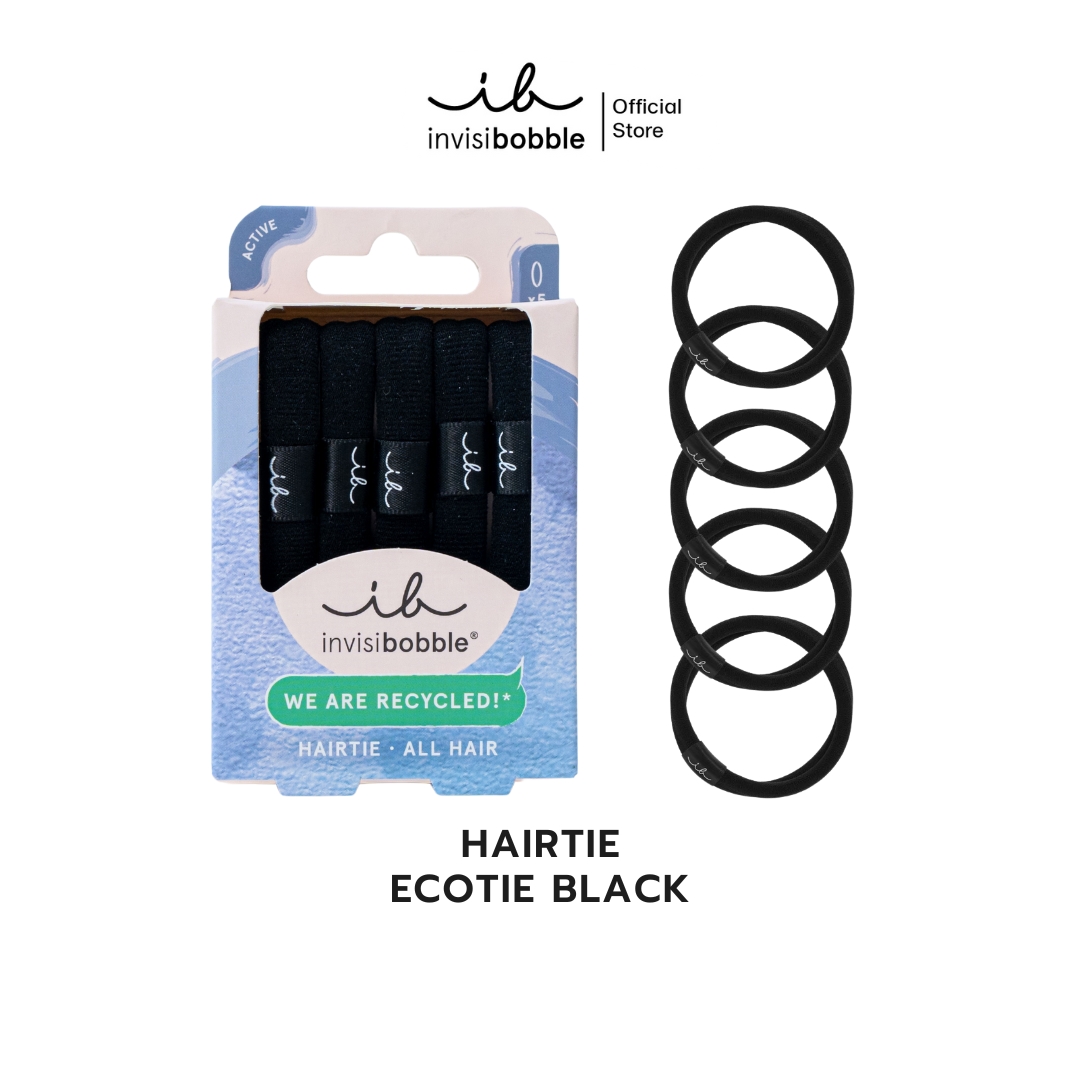 Invisibobble Hair Bands, Hair Care, Cloth Hair Bands, Hairtie Ecotie Model, Black (1 Box Contains 5 Pieces) ราคา 295 บาท*ส่งฟรี