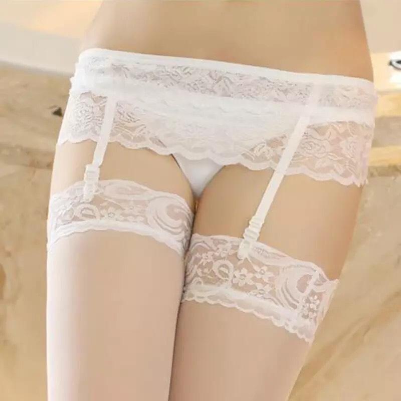 2ชิ้น/เซ็ต)สายเกี่ยวถุงน่อง+ถุงน่อง  G-String Hold Stocking Garter Belts Adjustable