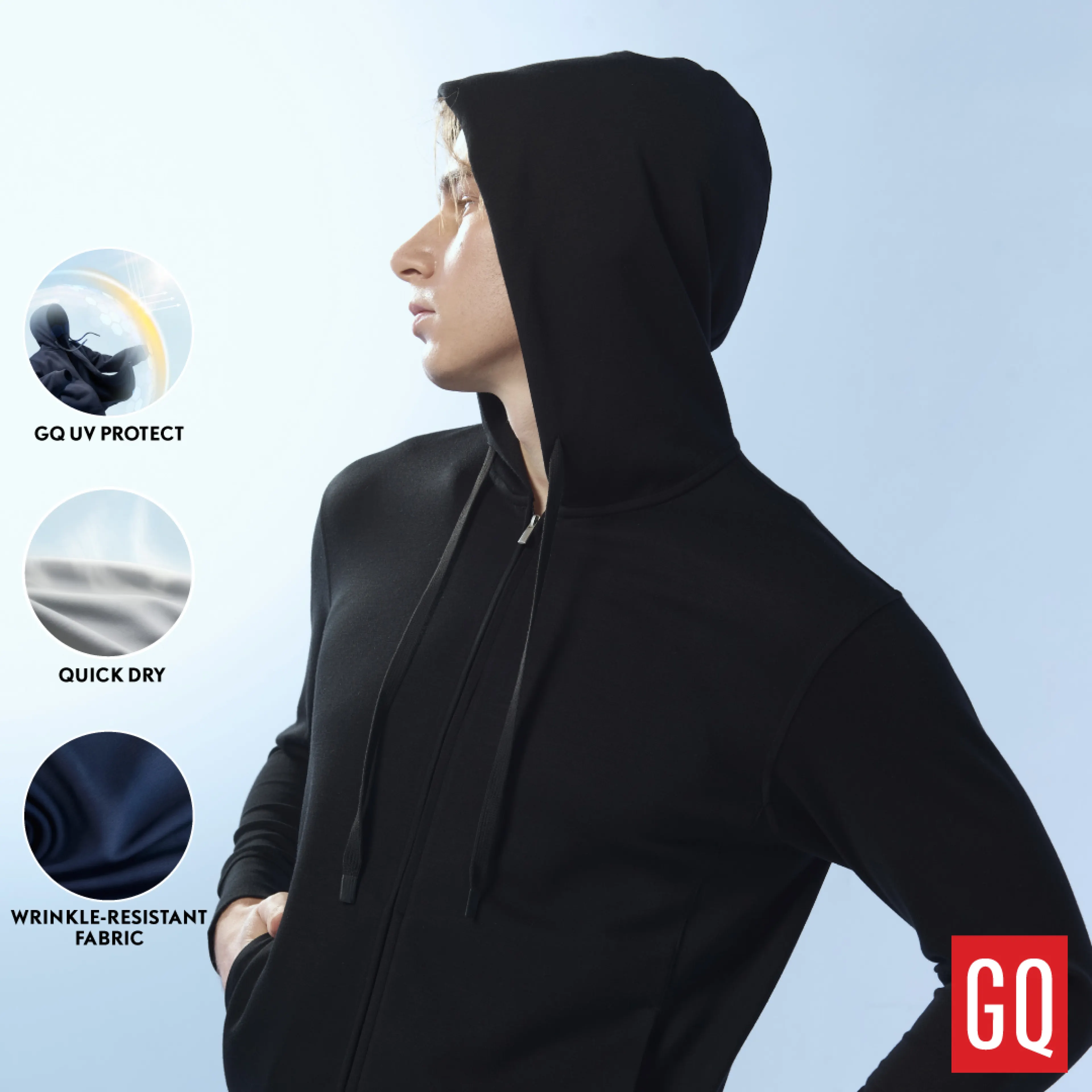 Gq Minimal Hoodie ™ Uv Protection Uv-Blocking Hoodie, Cool to the Touch, Comfortable on the Skin.