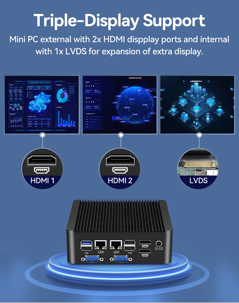 Bebepc Industrial Mini Pc Fanless Celeron J Quad Core N Lan Com Desktop Computer