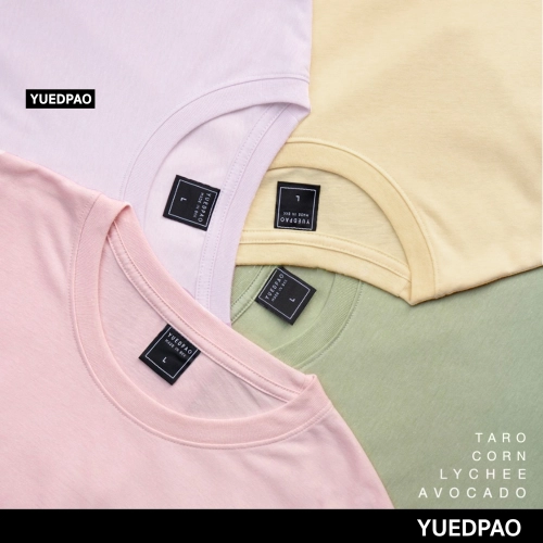 Yuedpao ยอดขาย No.1 รับประกันไม่ย้วย 2 ปี ผ้านุ่ม เสื้อยืดเปล่า เสื้อยืดสีพื้น เสื้อยืดคอกลม Set Pastel
