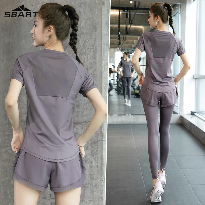 SBART Yoga Clothes Women's Summer Sexy Fitness Tops Quick Dry Running Sports Suits Women ราคา 414 บาท*ส่งฟรี