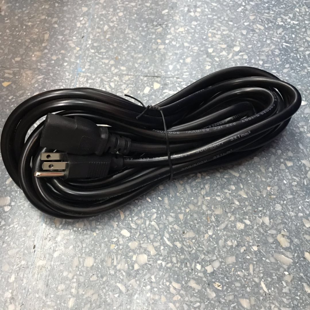 สายไฟ AC POWER (สายคอมพิวเตอร์ โน๊ตบุ๊ค)หนา  3x1 mm2 สีดำ