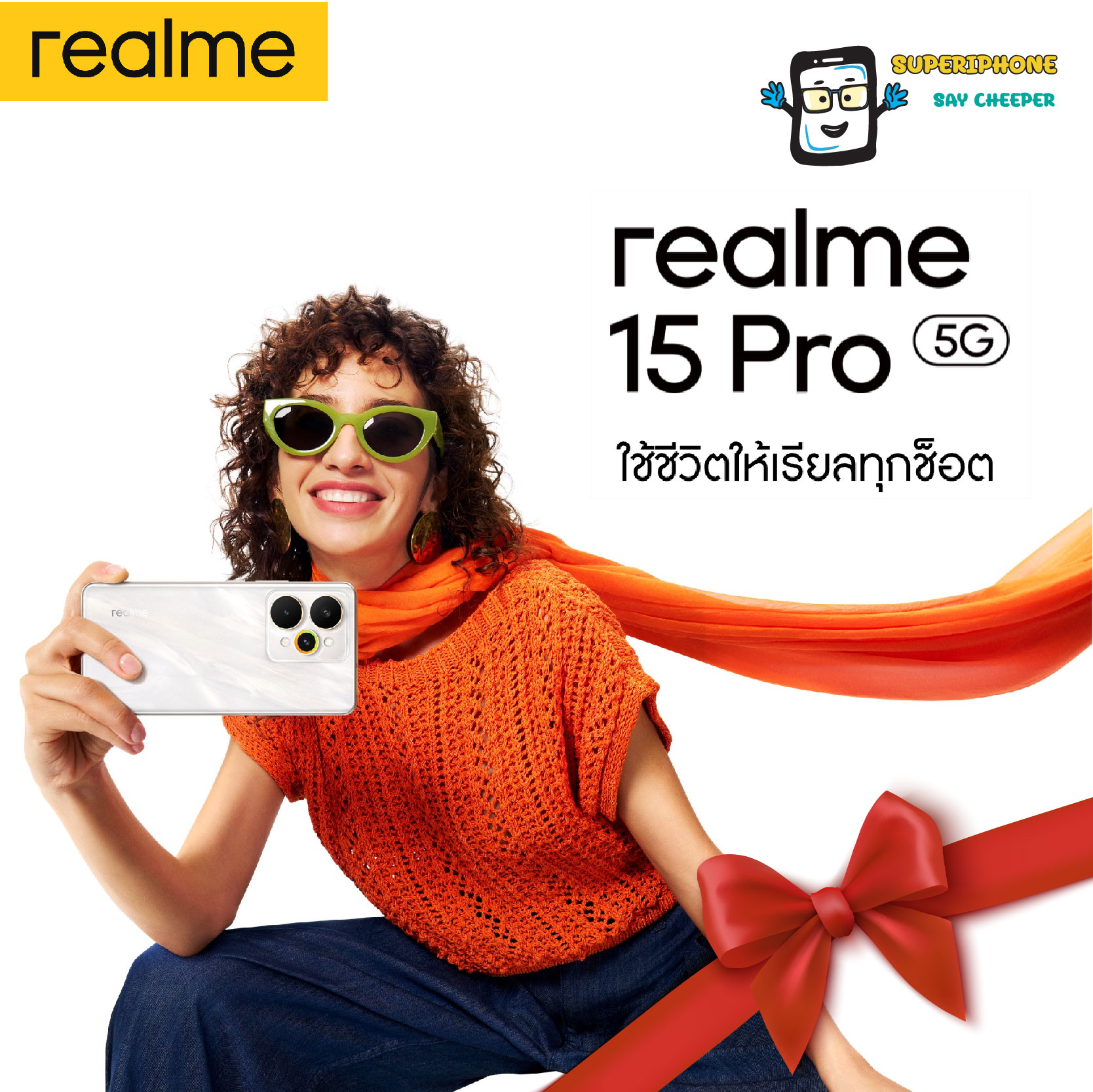 Realme 15 Pro 5g Model (12+256Gb) 6.80 Inch Screen L Take Perfect Photos Every Time L 50Mp Ai Camera (by Lazada Supertphone) ราคา 14,190 บาท*ส่งฟรี