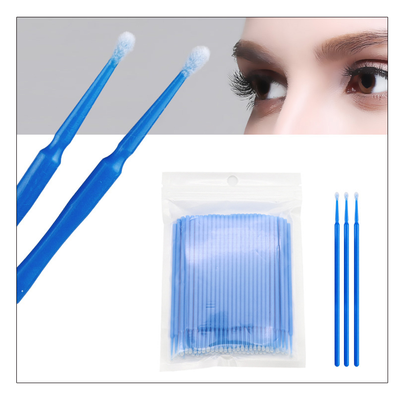 100 PCS Disposable Make Up Eyelashes Mini Individual lashes Applicators Mascara Brush Lash Extensions Cotton Swab