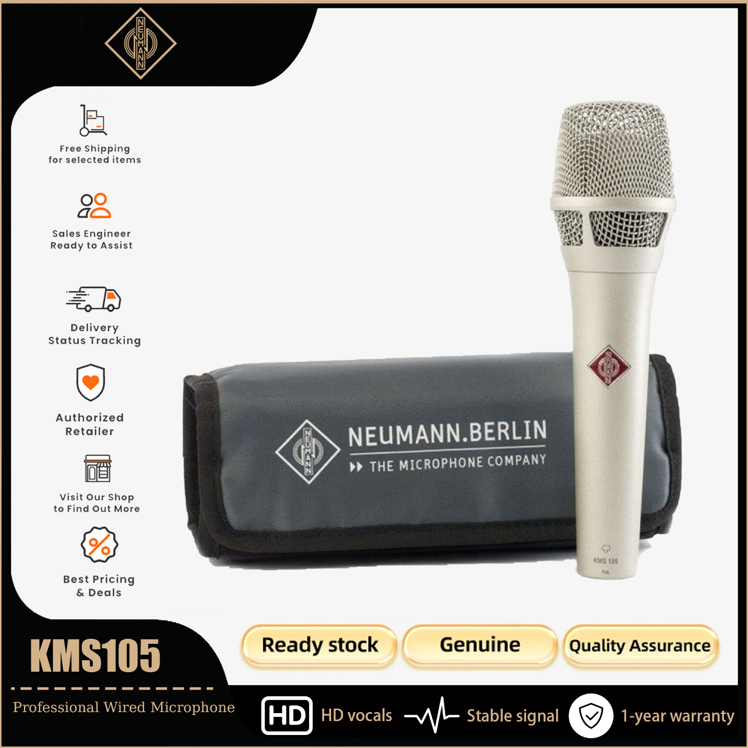 Neumann Kms 105 Supercardioid Condenser Vocal Microphone, Condenser Microphone