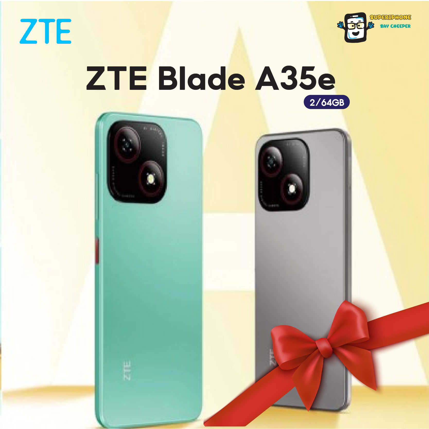 ZTE Blade A35e (2+64GB) AI Camera จอ 6.52 นิ้ว l ประกันศูนย์ไทย 1 ปี(By Lazada SuperTphone) ราคา 1,990 บาท*ส่งฟรี