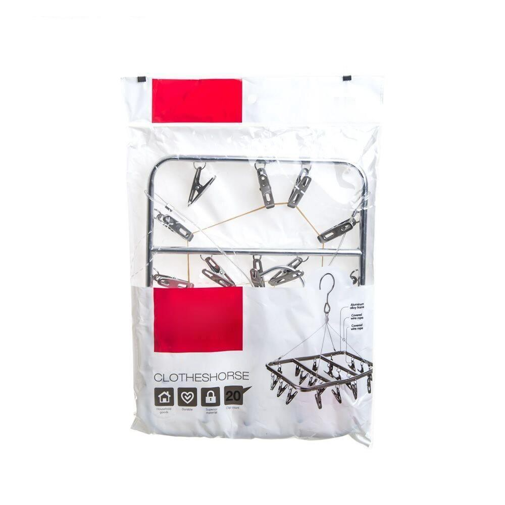 ที่หนีบผ้าราวหนีบผ้า 20 ตัวหนีบ ไม่ขึ้นสนิม ที่หนีบ ที่หนีบผ้า ที่หนีบผ้าอลูมิเนียมอัลลอยด์ พวงหนีบผ้าพวงตากผ้าอลูมิเนียมอัลลอยด์ CLOTH HANGER ราคา 165 บาท*ส่งฟรี