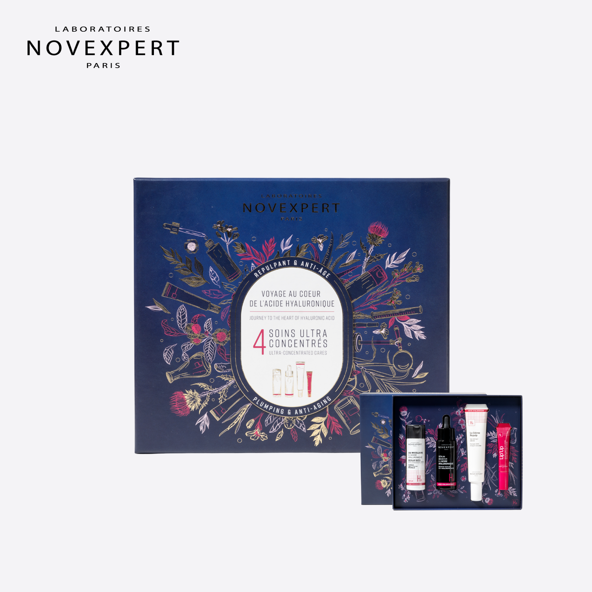 NOVEXPERT 4 ULTRA-CONCENTRATED CARES ชุดของขวัญ 4 ชิ้น ขายดี เซรั่ม ไฮยาลูรอนิก ครีมบำรุงผิวหน้า ราคา 3,650 บาท*ส่งฟรี