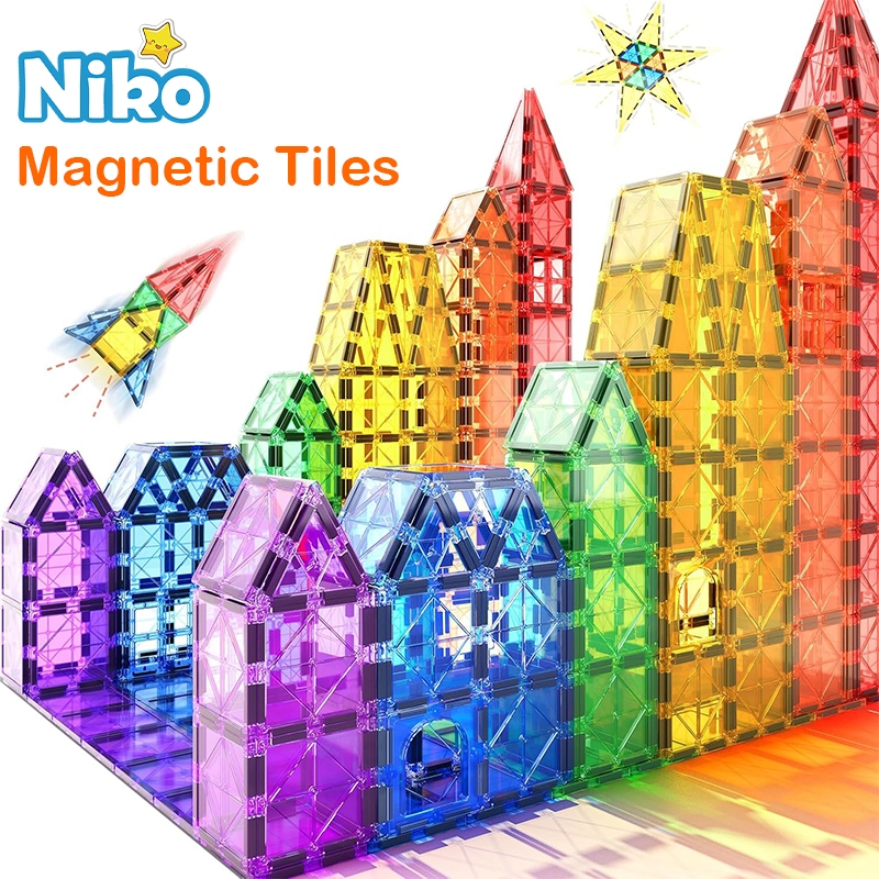 Niko Magnetic Building Blocks Developmental, Children's Toys, Architectural Building Games Large Magnets, Safe for Boys and Girls.