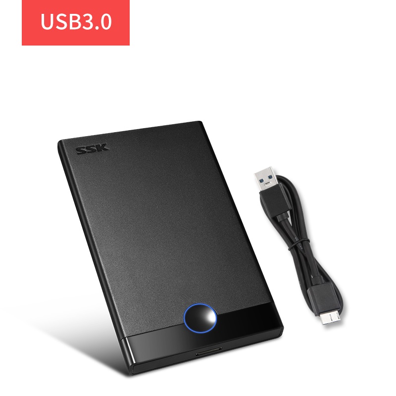 SSK Aluminum 2.5 Hard Drive Enclosure USB C 3.1 Gen 2(6Gbps) to SATA  External HDD Case Adapter for 2.5 inch 7 9.5mm SATA III HDD SSD with UASP