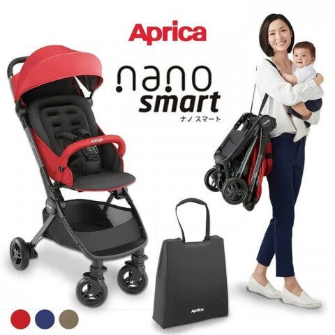 รถเข็นเด็กพับได้ APRICA Nano Smart สำหรับเด็ก 0-3 ปี น้ำหนักเบา พร้อมถุงพกพา ของแท้ รุ่นใหม่