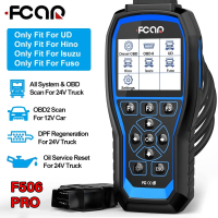 (COD)Fcar F506 2in1 OBD2 Scanner เครื่องสแกนเนอร์24V Heavy Duty ดีเซล OBD รถบรรทุก Full System 2025 Scan สำหรับ Isuzu /Hino/ Fuso/ HD/UD Professional Excavator ODB 2ทำความสะอาดรหัสสำหรับ Universal เครื่องมือวินิจฉัยรถยนต์