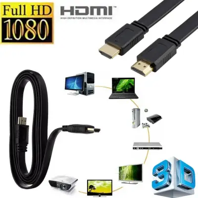 1.5m 3m 5m 10m 15m 20m Flat HDMI Cable Adapter High Speed V1.4 HDMI to HDMI Lead (1)