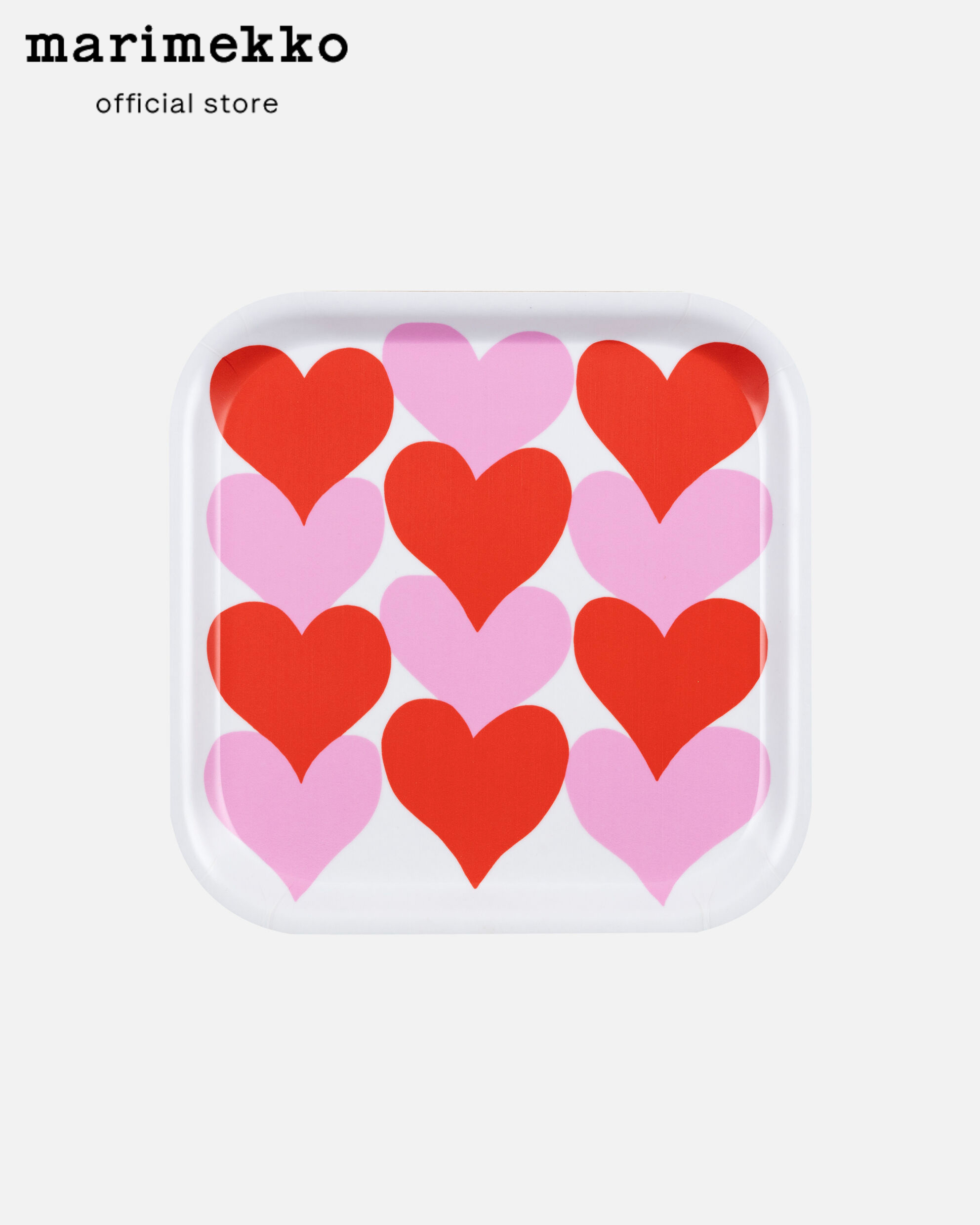 MARIMEKKO SYDÄMET TRAY 20X20CM ถาด ลายหัวใจ ขนาด 20x20CM ราคา 1,360 บาท*ส่งฟรี