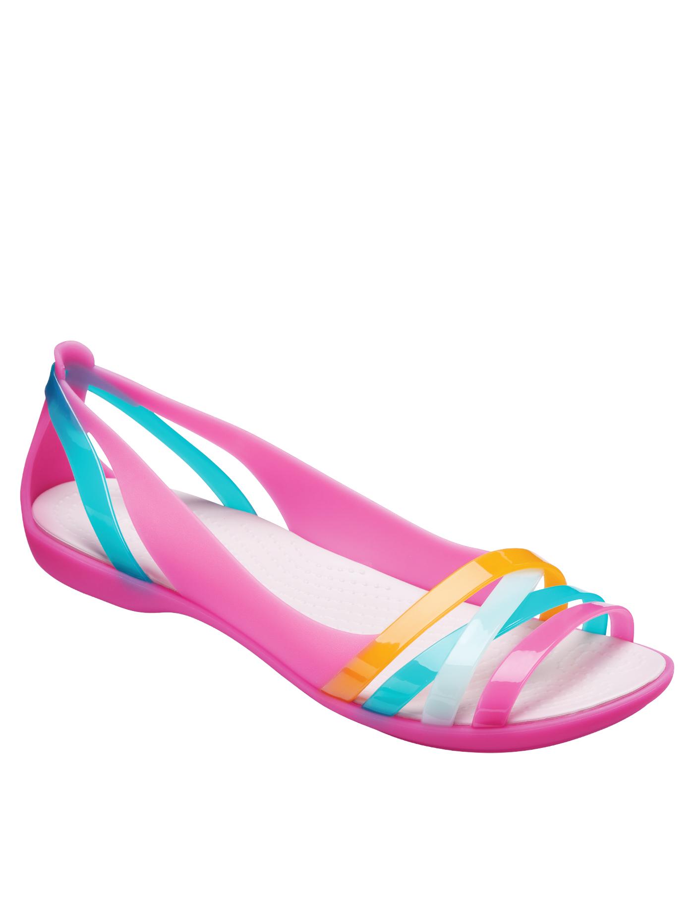 CROCS รองเท้าลำลองสำหรับผู้หญิง รุ่น Isabella Huarache 2 Flat ไซส์ W8  สี Paradise Pink - Rose Dust