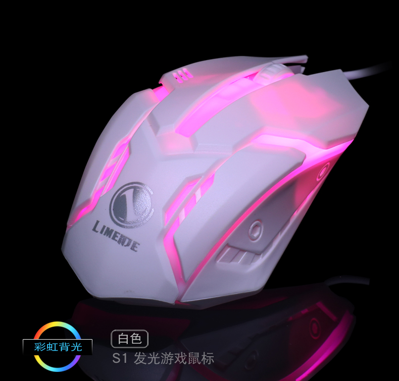 mouse รุ่น S1  RGB Gaming Mouse (เลือกสี ดำ ขาว) ของมีพร้อมส่ง