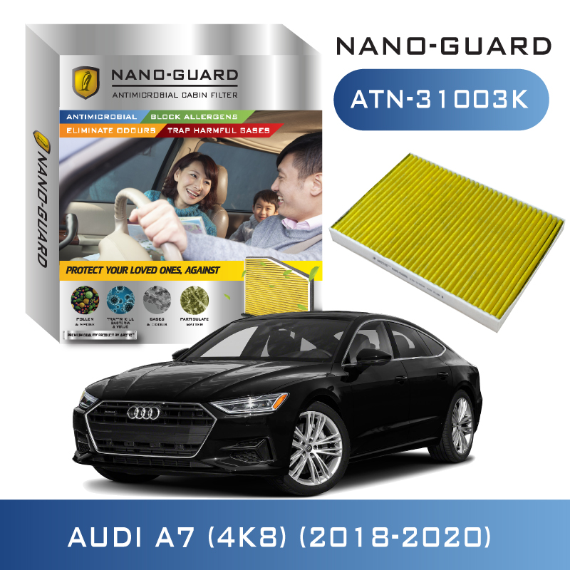 กรองแอร์ ARCTIC สำหรับ AUDI A7 (4K8) (2018-2020) ATN-31003K รุ่น Nano-Guard (ฆ่าเชื้อโรค + ดูดกลิ่นเหม็น + ดักสารก่อภูมิแพ้) ราคา 2,418 บาท*ส่งฟรี