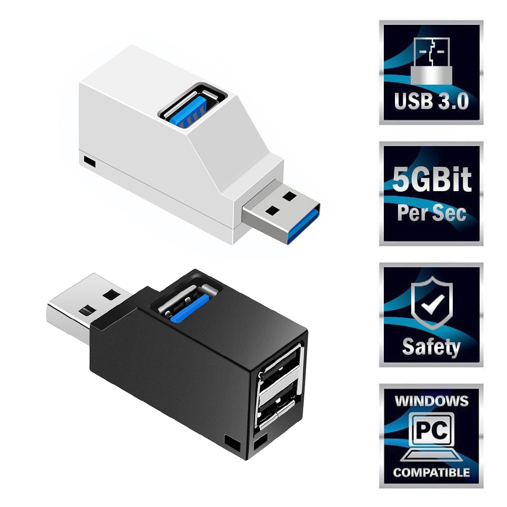 MKZ6053888 Universal High Speed Portable Data Transfer 3 Ports USB 3.0 Hub Adapter Splitter Box