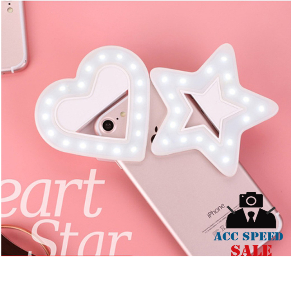 Selfie Ring Light Star/Heart Shape Clip for Smartphone