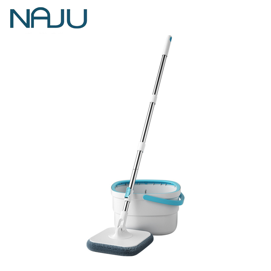 Naju ชุดไม้ถูพื้น ถังปั่น 2in1 ถังน้ำพร้อมถังปั่น ไม้ถูพื้น แถมฟรีผ้าม็อป1ชิ้น ผ้าถูพื้น ไม้ม๊อบ หัวม็อปหมุนได้360องศา Spin Mop ราคา 569 บาท*ส่งฟรี