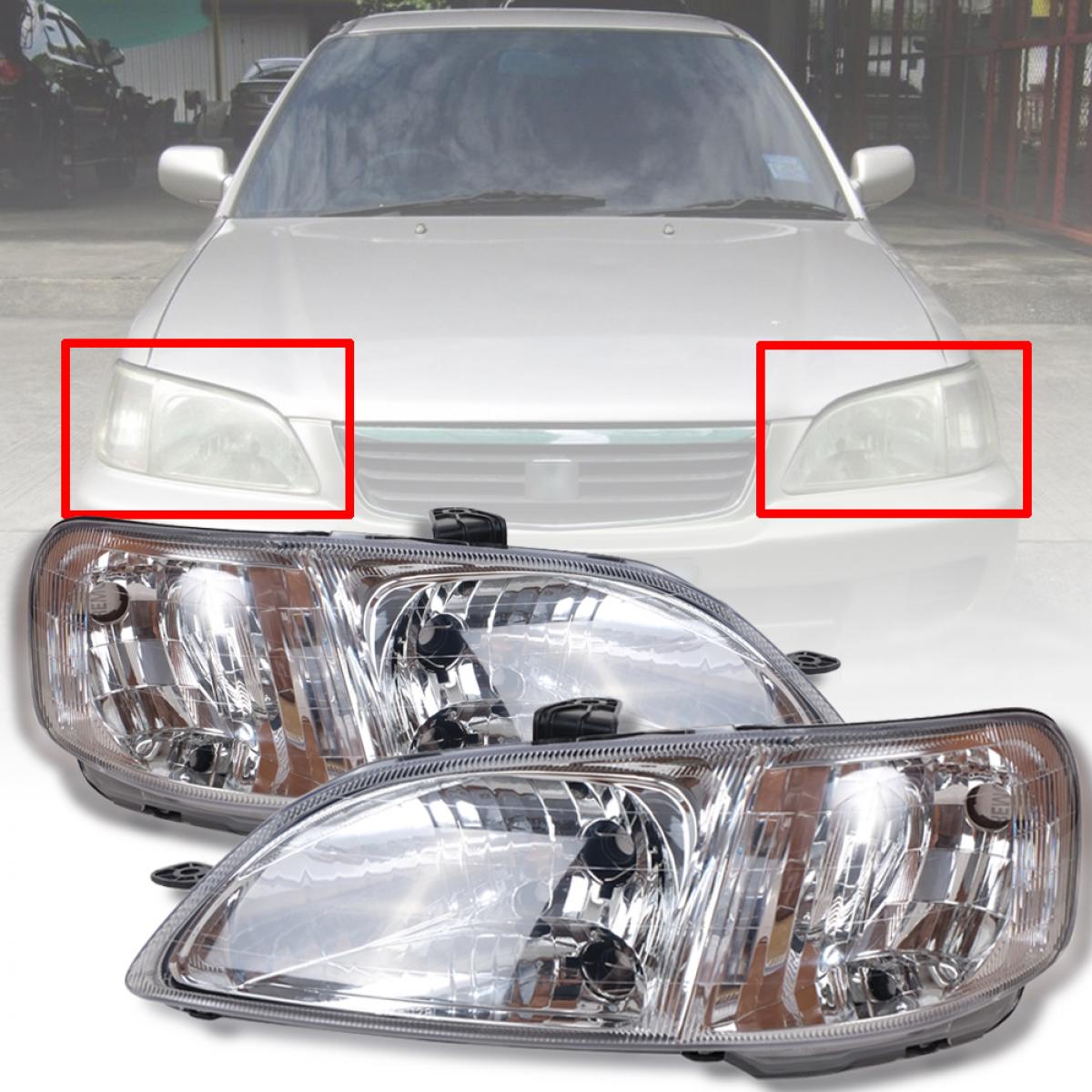 FRONT LAMP HEAD LIGHT CLEAR LENS PAIR FOR HONDA CITY 3A2 TYPE-Z 1999-2002 ราคา 2,161 บาท*ส่งฟรี