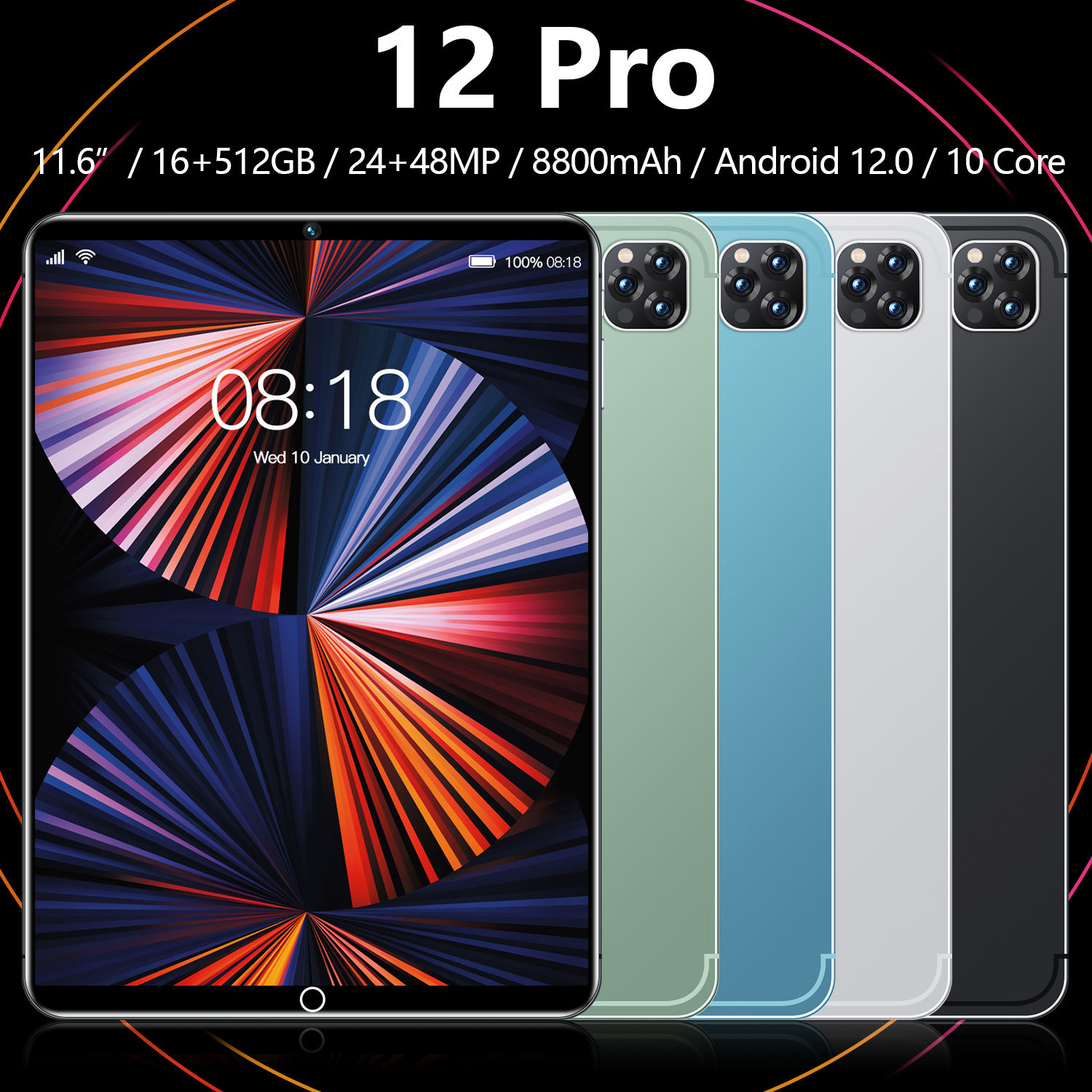 ภาพประกอบคำอธิบาย 【รับประกัน 1 ปี】ของแท้ Sansumg 12 Pro 11.6 นิ้ว แท็บเล็ต Tablet RAM16G+ROM512G 24+48MP Full HD แท็บเล็ตพีซี Android12.0 แท็บเล็ต WIFI 4G/5G หน่วยประมวลผล แท็บเล็ตของแท้ 10-core หน้าจอ ไอเเพ็ด แท็บเล็ตราคาถูก ส่งฟรี ipad ไอแพด แท็บเล็ตของแท้ 11pro