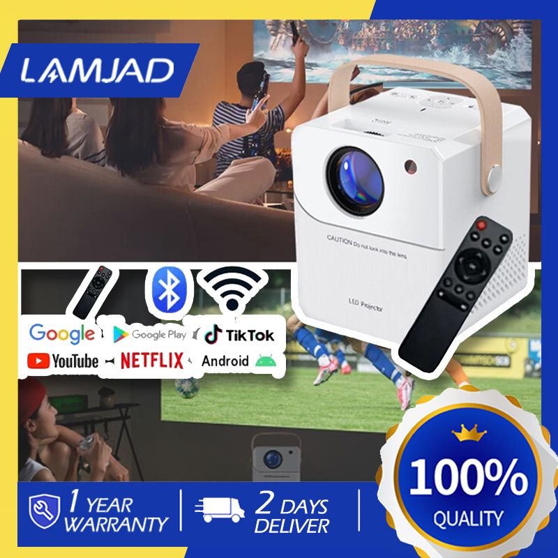 โปรเจคเตอร์ โปรเจคเตอร์มินิ เเท้ 1080P 4K HD รองรับเสียง AI สมาร์ทโปรเจคเตอร์ Android WIFI Projector Full HD ราคา 1,599 บาท*ส่งฟรี