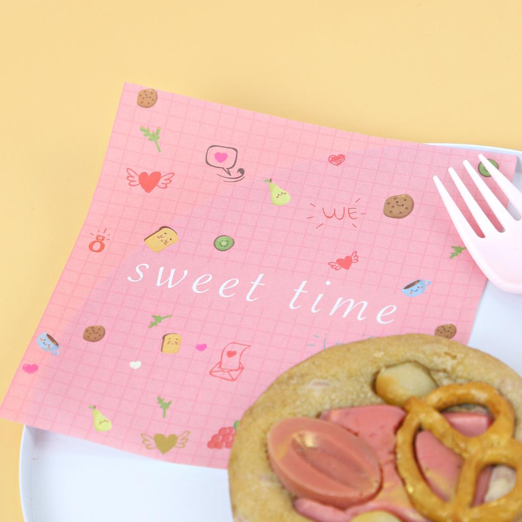 Boxjourney paper placemats, Sweet Time design, size 12x12 cm. ราคา 39 บาท*ส่งฟรี