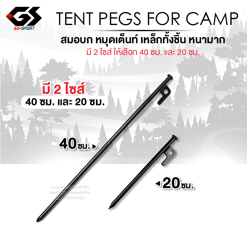 สมอบก เหล็ก หนา แข็งแรงมาก หมุดยึดเต็นท์ ตะปูปักเต็นท์ ตัวยึดเต็นท์ 20/40cm tent pegs ราคา 18 บาท*ส่งฟรี