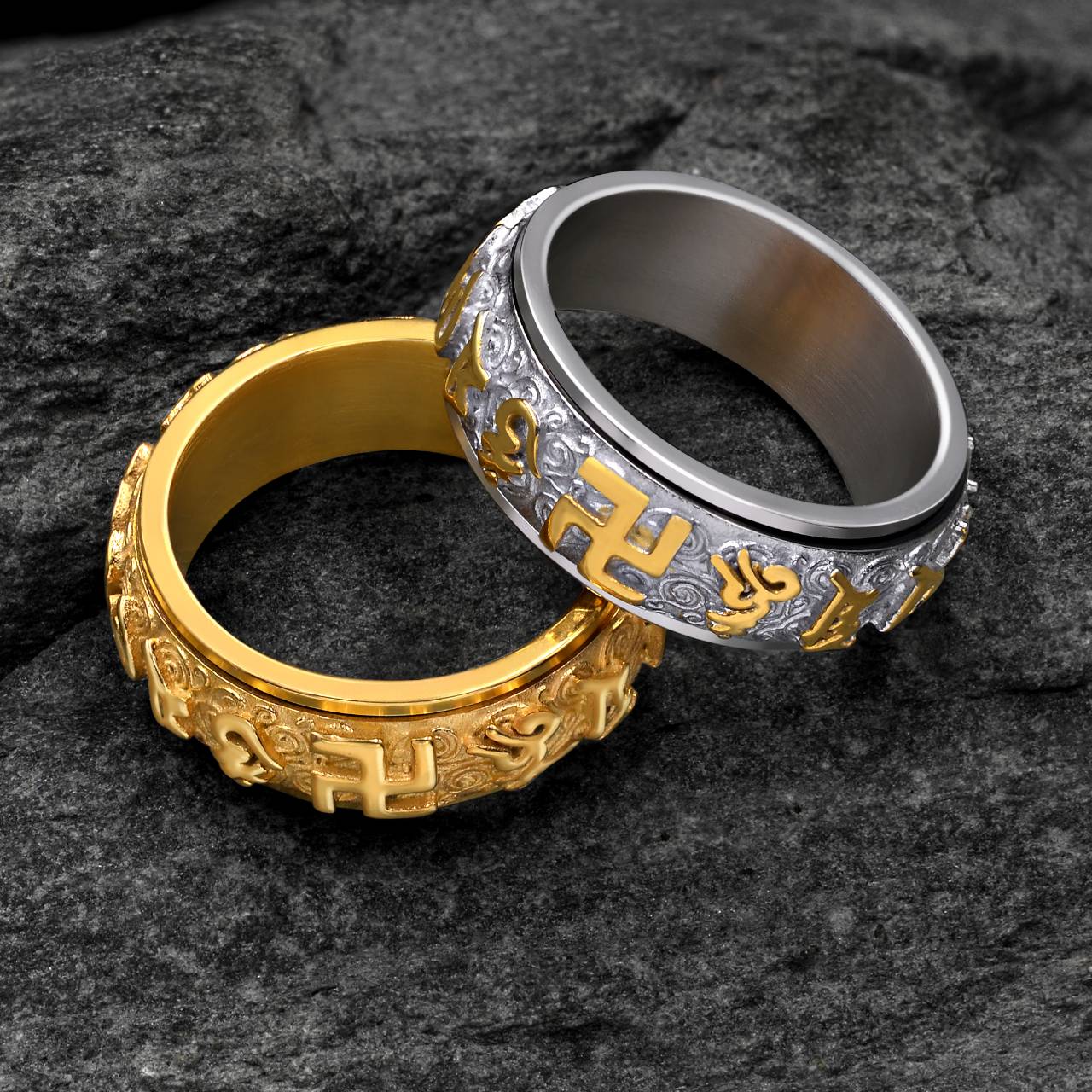 แหวนหทัยสูตร แหวนบูชาพระโพธิสัตว์ แหวนหทัยสูตร แหวนหฟทัยสูตร บทโอม มณี ปัทเม ฮง (ดวงมณีแห่งดอกบัว)