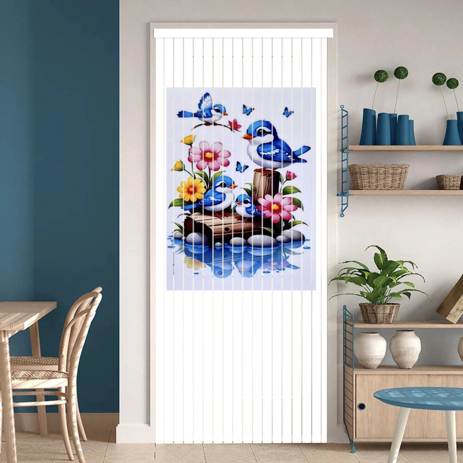 มู่ลี่  มู่ลี่ประตู PVC พิมพ์ลาย ตกแต่งทางเข้าบ้าน กันน้ำ บังสายตา กันความร้อน ขนาด 80x200 ซม. ราคาพิเศษ