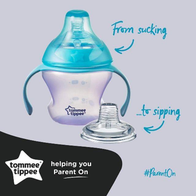 ถ้วยหัดดื่ม แก้วหัดดื่ม Tommee Tippee First Sips Transition Cup, BPA-Free, 4+ Months