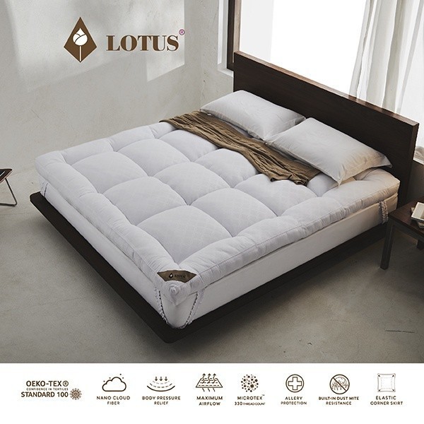 LOTUS ที่นอนนาโน คลาวด์ไฟเบอร์ รุ่น Ayame Cloud-White หนา 4 นิ้ว ส่งฟรี ราคา 1,660 บาท*ส่งฟรี