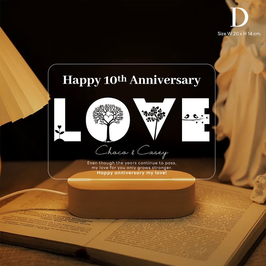Happylife Love Collection 2024 โคมไฟอะคริลิคสกรีนรูป ใส่ข้อความได้ ของขวัญวันเกิด วันครบรอบ และตามเทศกาลโอกาสต่างๆ ราคา 850 บาท*ส่งฟรี