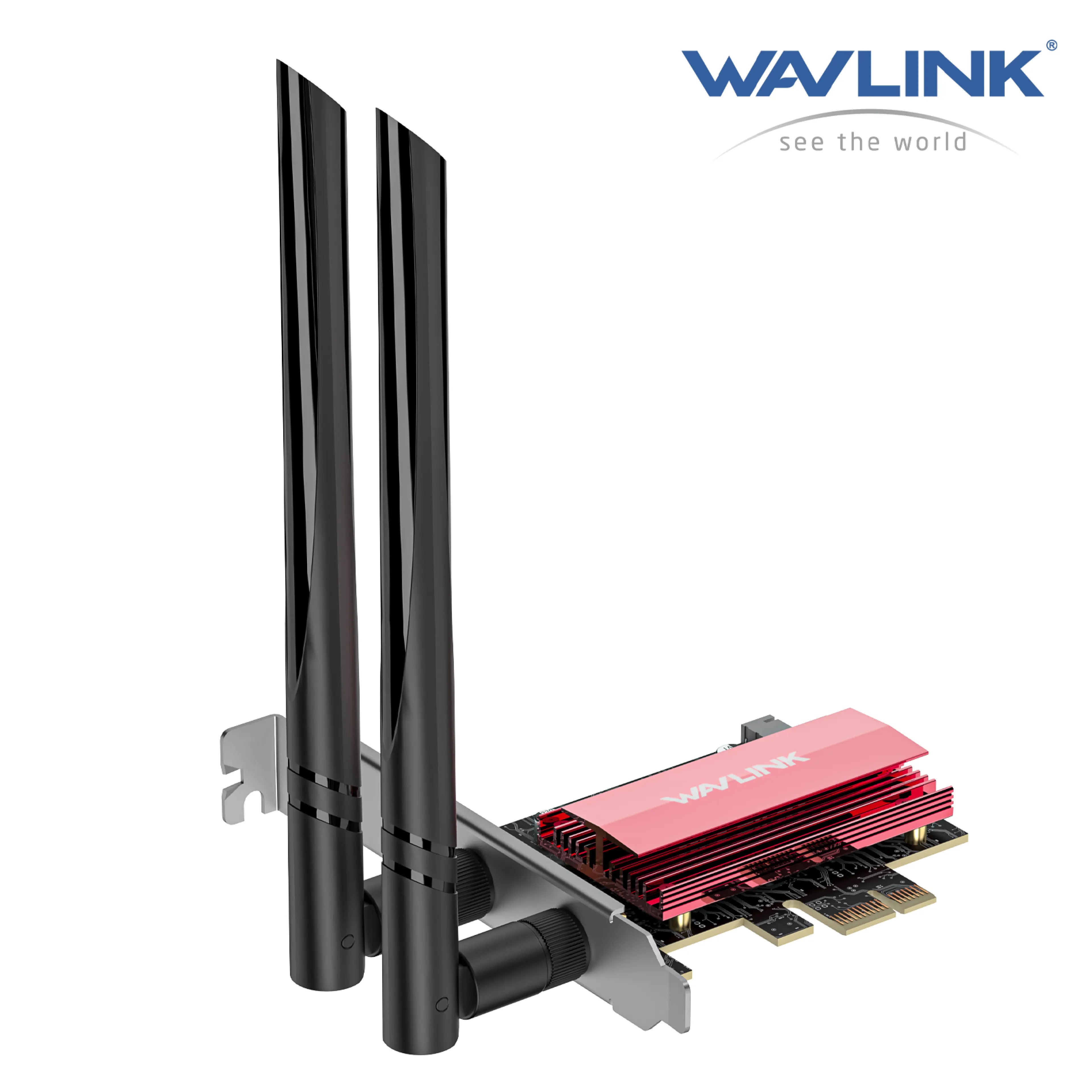 Wavlink 2024 New Be8800 Wifi 7 Pcie Network Card, Tri-Band Be200 Wireless Adapter with Bluetooth 5.4, Mu-Mimo, Wpa3, Low-Profile Bracket, Heat Sink, for Windows 10/11 Desktop Pc