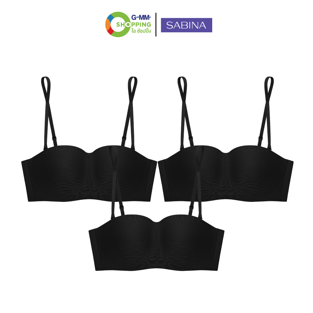 Sabina ซาบีน่า เสื้อชั้นในเกาะอกไร้โครง ซิมเลสฟิต สีดำ (เซต 3 ตัว) #125594 ราคา 990 บาท*ส่งฟรี