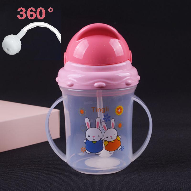 360° แก้วหัดดื่ม ถ้วยหัดดื่ม ฝาหลอดเด้ง แก้วน้ำเด็กทารก กันสำลัก ขนาด 150 ml.