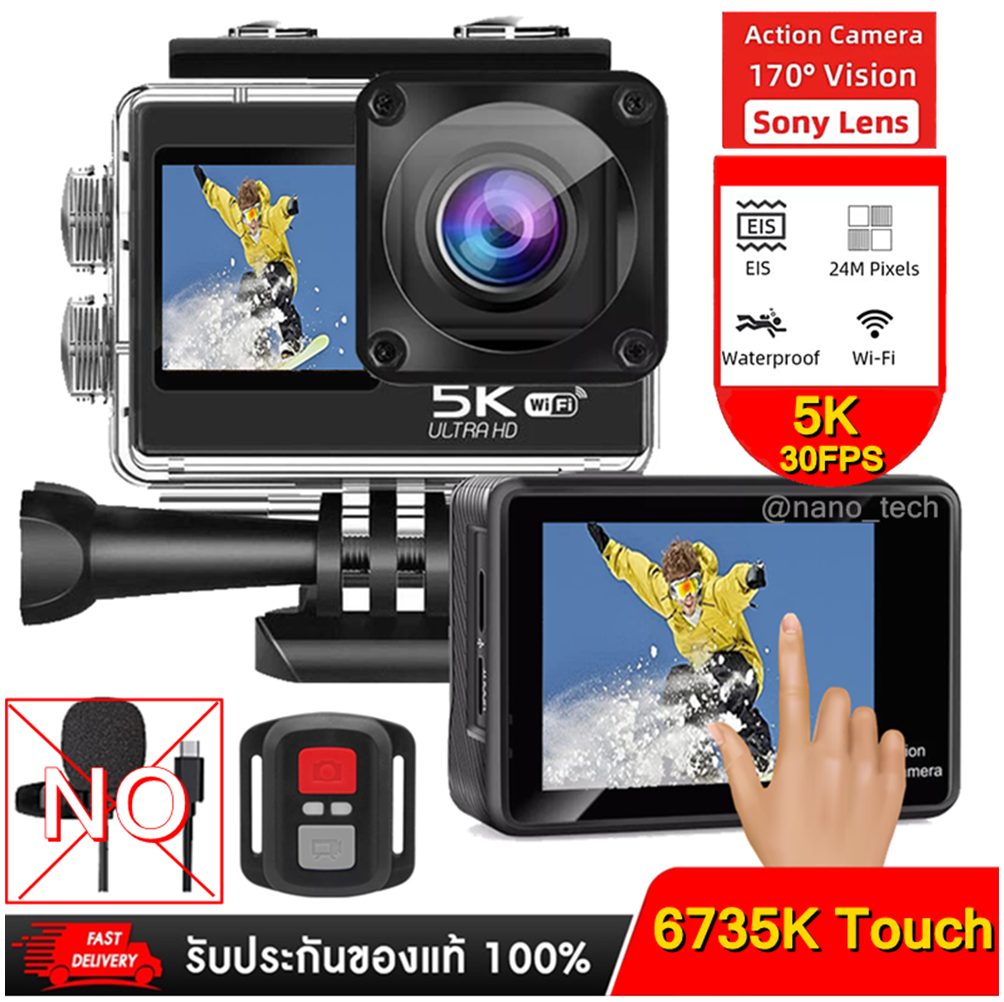 กล้องแอคชั่นเเคม F30 5K 4K60FPS WiFi Anti-Shake กล้องหน้าจอคู่170 ° มุมกว้าง 30M กันน้ำกีฬา ปี 2023 สต็อกในไทย ราคา 4,990 บาท*ส่งฟรี