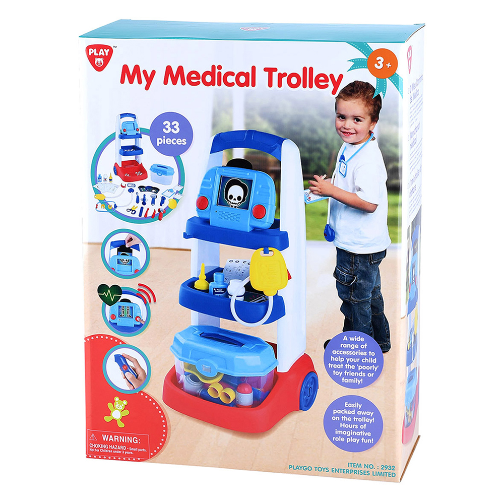PLAYGOTOYS 2932 MY MEDICAL TROLLEY - 33 PCS ราคา 1,589 บาท*ส่งฟรี