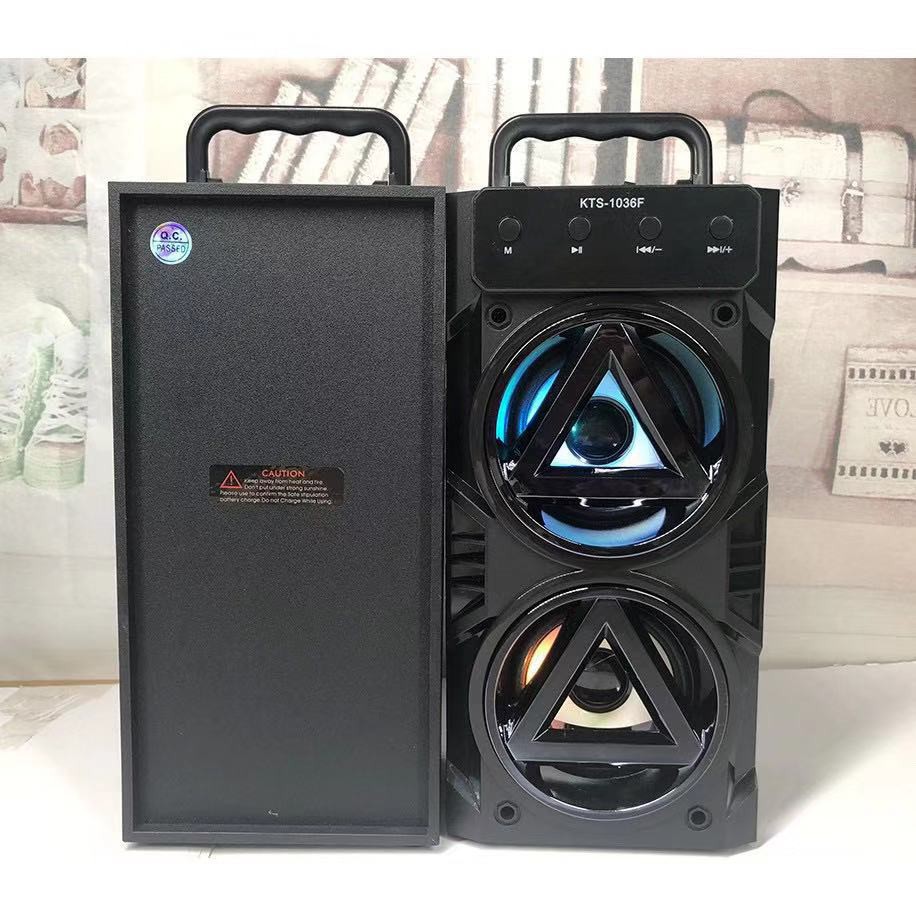 ถูกสุด!! ลำโพงบลูทูธไร้สาย KTS-1036 ลำโพง2ดอก Bluetooth Wireless Audio ลำโพงคาราโอเกะ มีหูหิ้วพกพาสะดวก