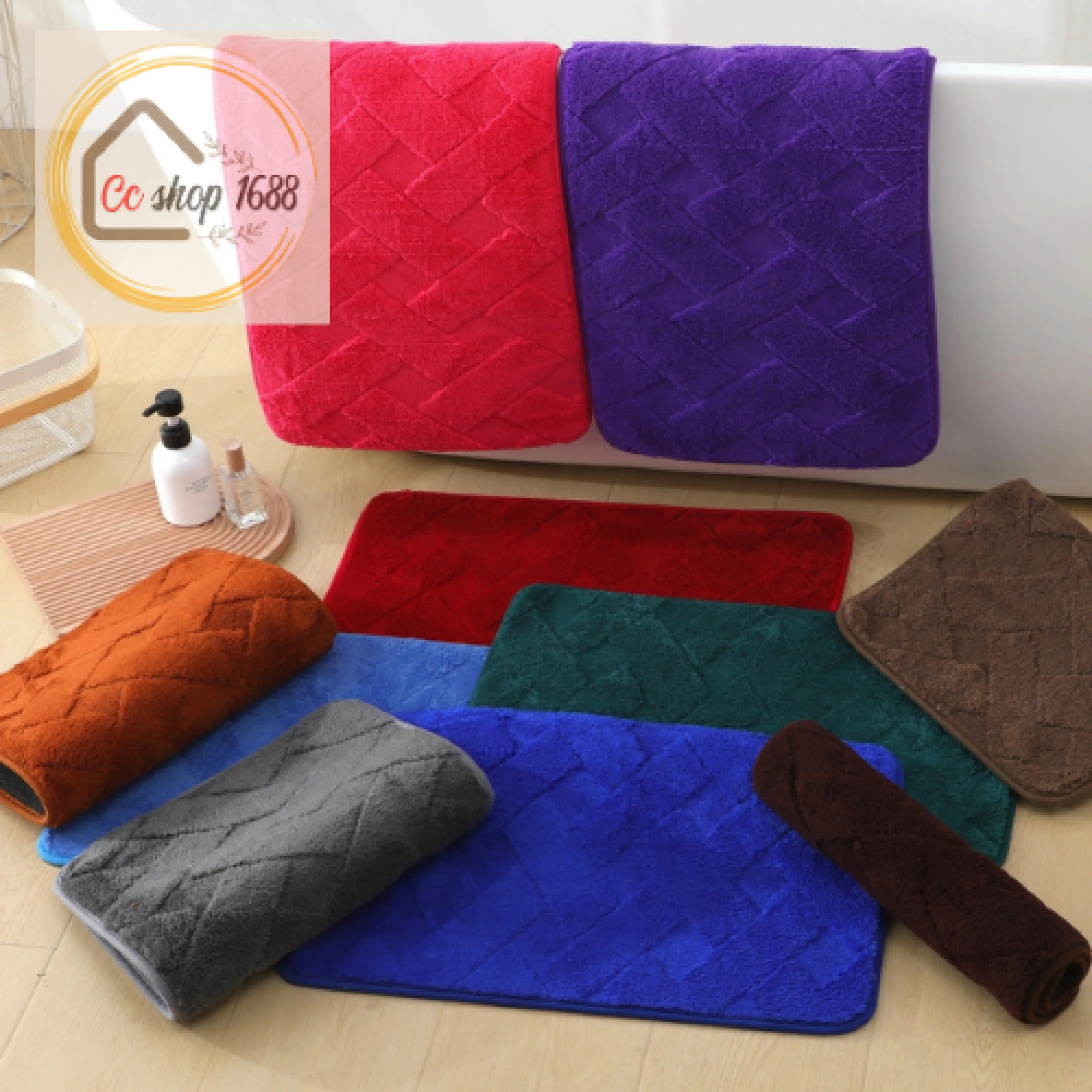 Doormat, Bathroom Rug, Zigzag Pattern, Size 40 X 60 Cm, Color Doesn'T Fade, Soft and Comfortable for Feet, Ready to Ship.