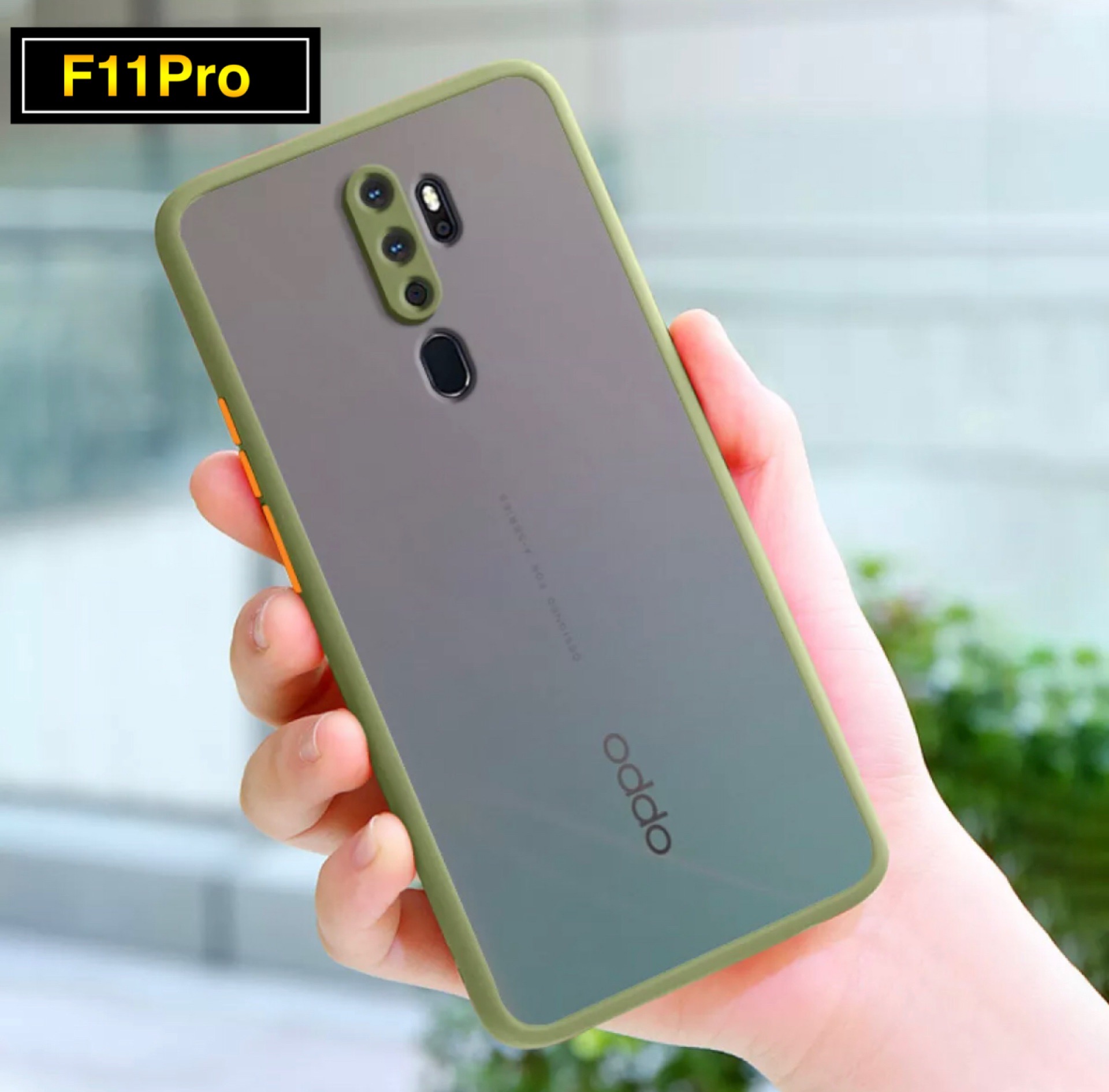 เคสกันกระแทก กันรอยกล้อง Case OPPO F11Pro เคสปุ่มสีผิวด้าน ขอบนิ่มหลังแข็ง