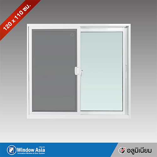 หน้าต่างบานเลื่อนอลูมิเนียม รวมมุ้ง 120(กว้าง)X110(สูง) หน้าต่างบานเลื่อน หน้าต่างสำเร็จรูป ราคา 3,860 บาท*ส่งฟรี