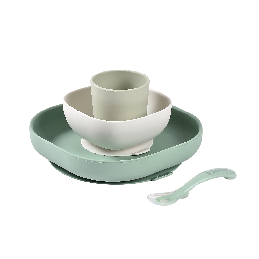 BEABA Silicone Meal Set (4 pcs) - Sage Green ราคา 1,790 บาท*ส่งฟรี
