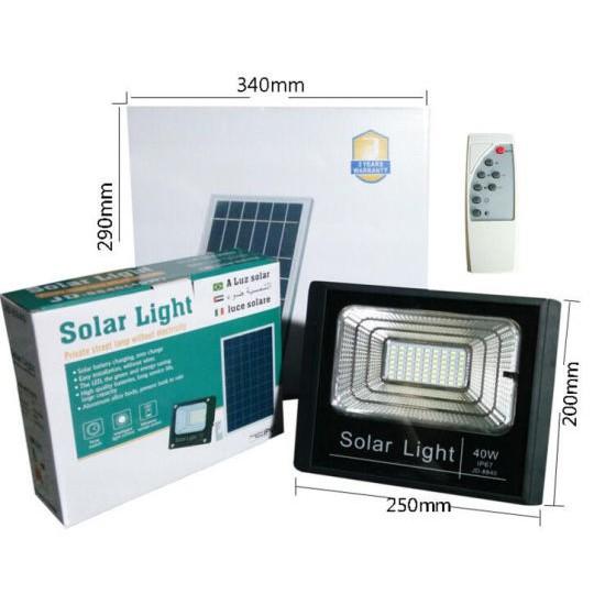 โคมไฟโซล่าเซล สปอร์ตไลน์โซล่าเซลล์ 40W โคมเพชร 40W SOLAR LIGHT 40W โคมไฟสำเร็จรูปกันน้ำพร้อมแบตเตอรี่และแผงโซล่าร์แยก S1131