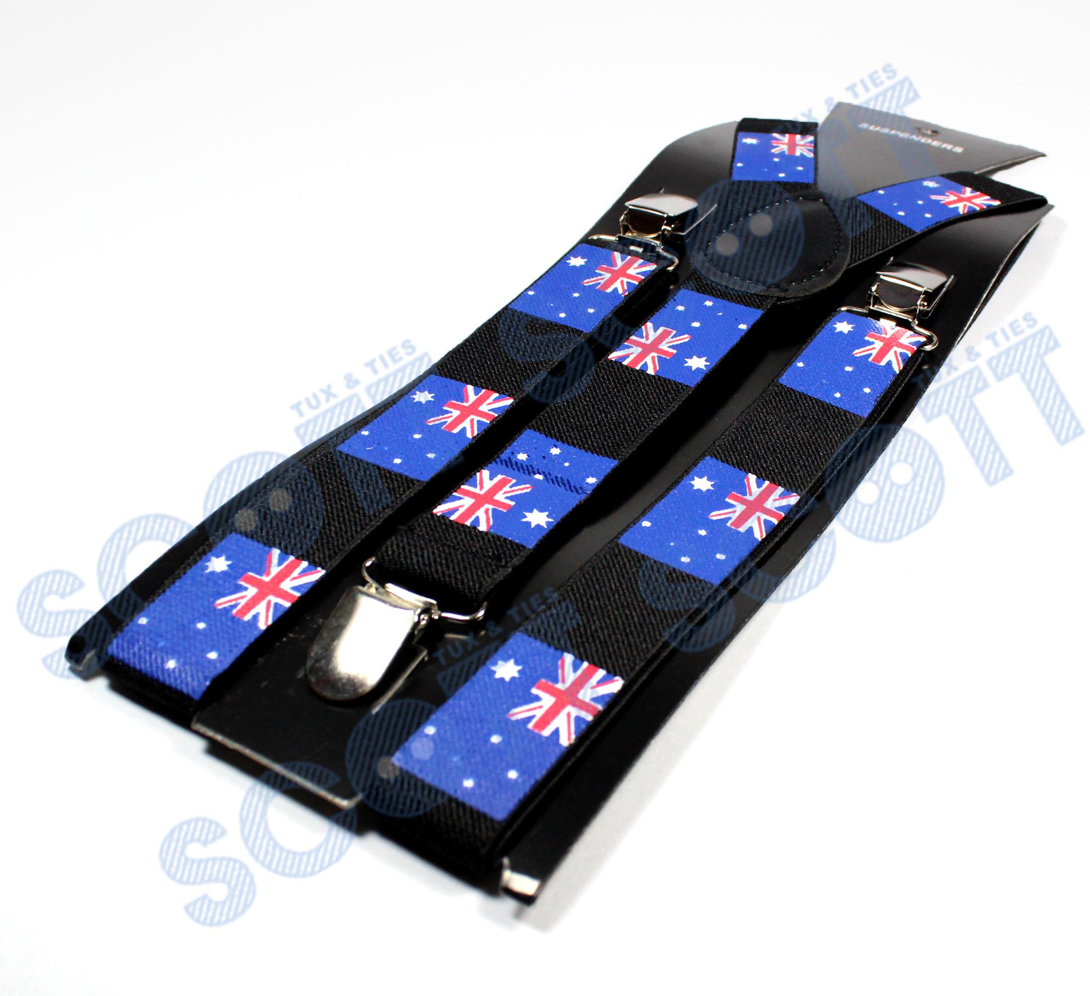 SCOTT Suspenders Flag Print- สายเอี้ยมเส้นเล็ก (Suspenders) ลายธงชาติ ออสเตรเลีย อังกฤษ แดง ขาว ขนาดสาย กว้าง 2.2 ซม สำหรับคนสูงไม่เกิน 185 cm Braces Unisex สายรัดปรับได้ สายเอี๊ยมแฟชั่น VINTAGE สายเอี๊ยมลำลอง Commercial Western สายเอี๊ยม สายเอี๊ยมลำลอง