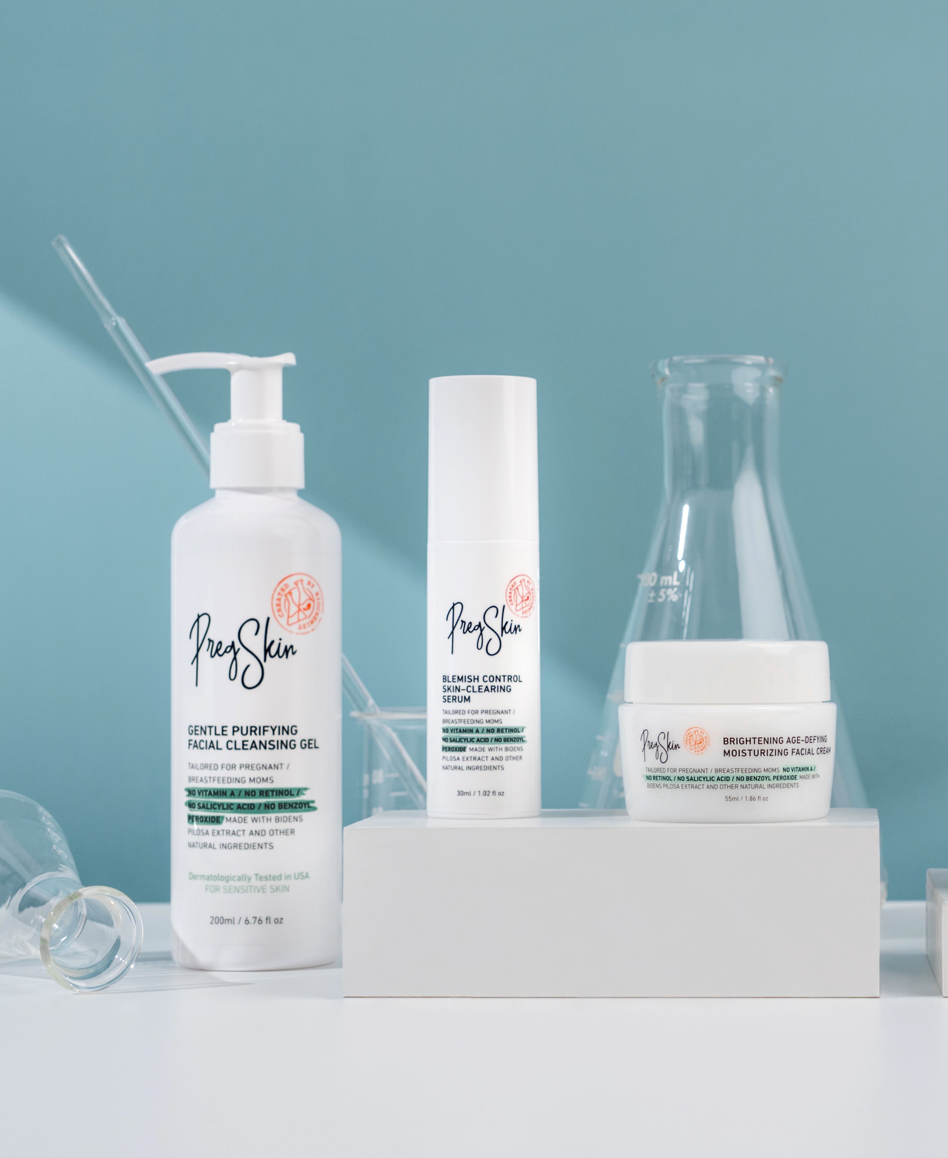 PregSkin Facial Set (Cleansing Gel, Serum, Facial Cream) เซ็ตผลิตภัณฑ์บำรุงผิวหน้าคุณแม่ตั้งครรภ์และให้นมบุตร ราคา 4,460 บาท*ส่งฟรี