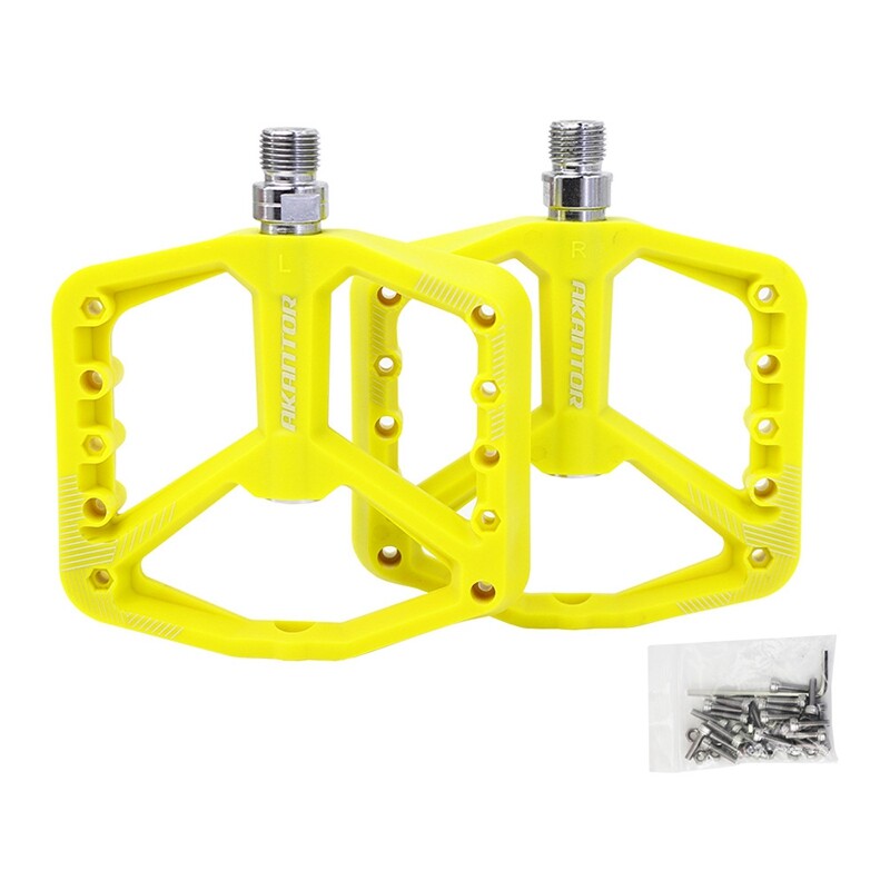 AKANTOR AK Bicycle Pedal Big Pedals Nylon Anti-Skid Bearing Pedals for MTB BMX Mountain Road Bike Accessory